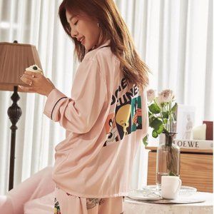 Looney Tunes Pajama Set - Ice Silk - Long Pants and Long Sleeves - Tweety Bird